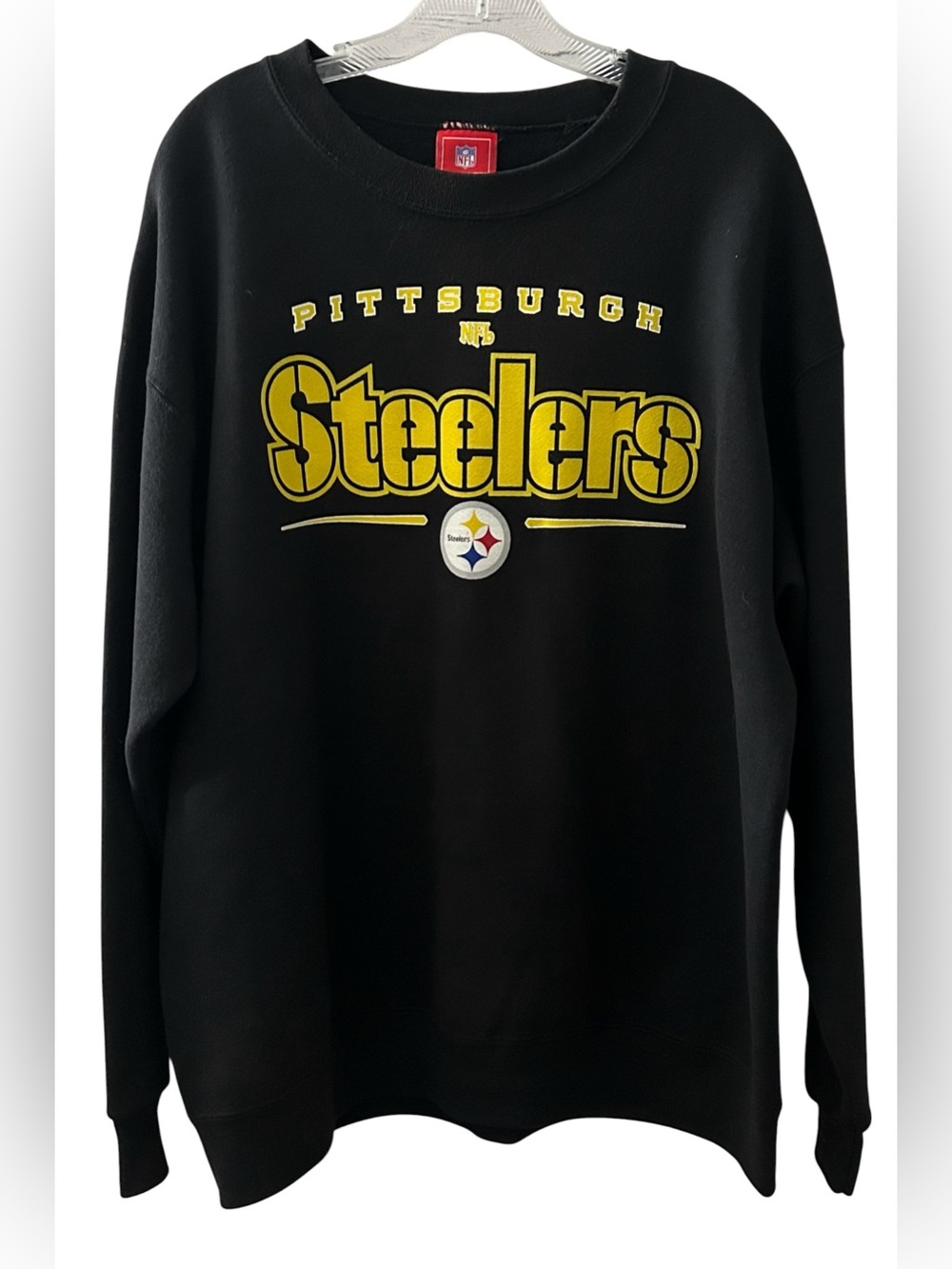 NFL Pittsburgh Steelers Black Crewneck Sweatshirt Size Large